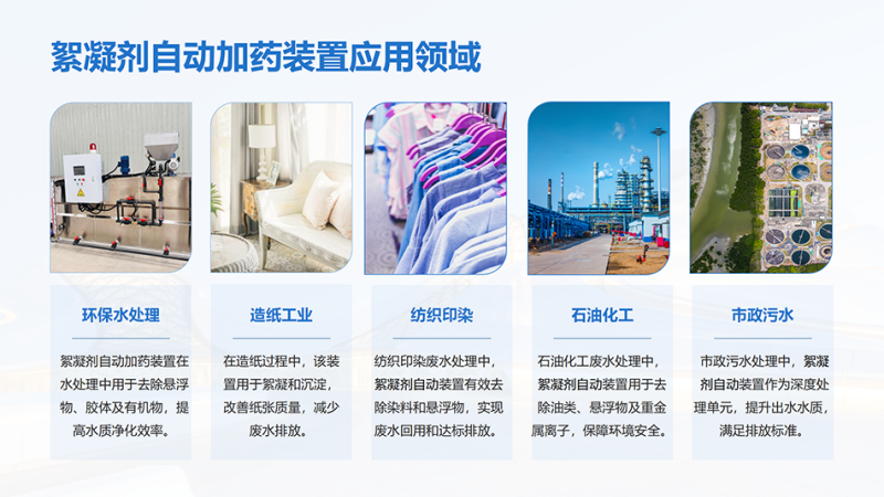 絮凝劑自動(dòng)加藥裝置｜凈水藥劑｜水處理｜反滲透｜PAC|PAM|加藥設(shè)備廠家應(yīng)用領(lǐng)域圖